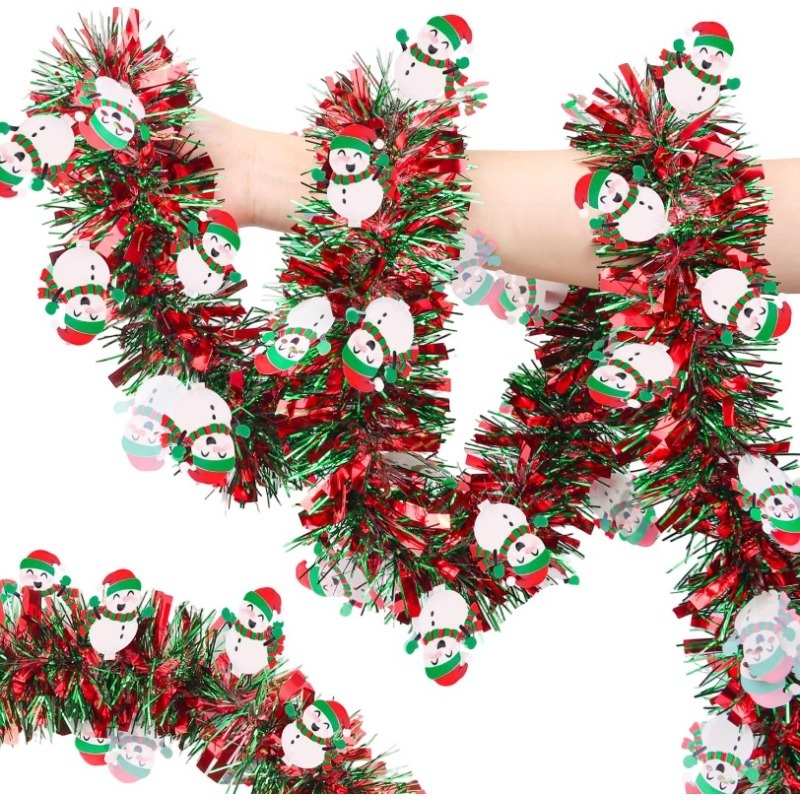Tinsel Garland Decoration - Ghirlanda natalizia in lamina metallica rossa