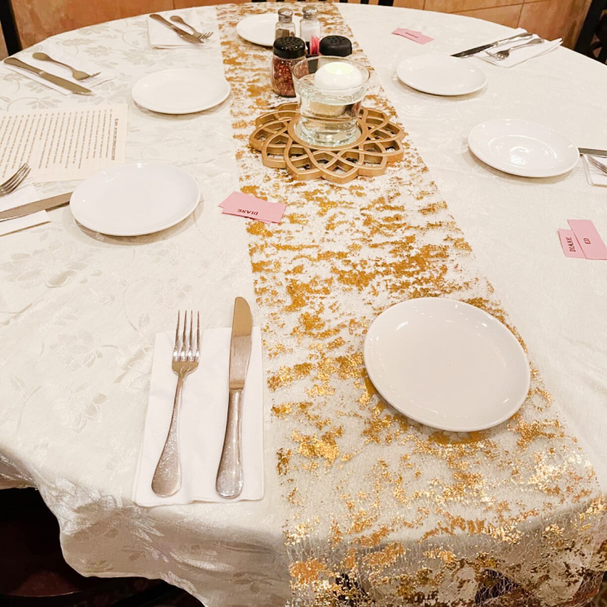 Christmas Table Runner - Sparkle Metallic Gold Thin runner da