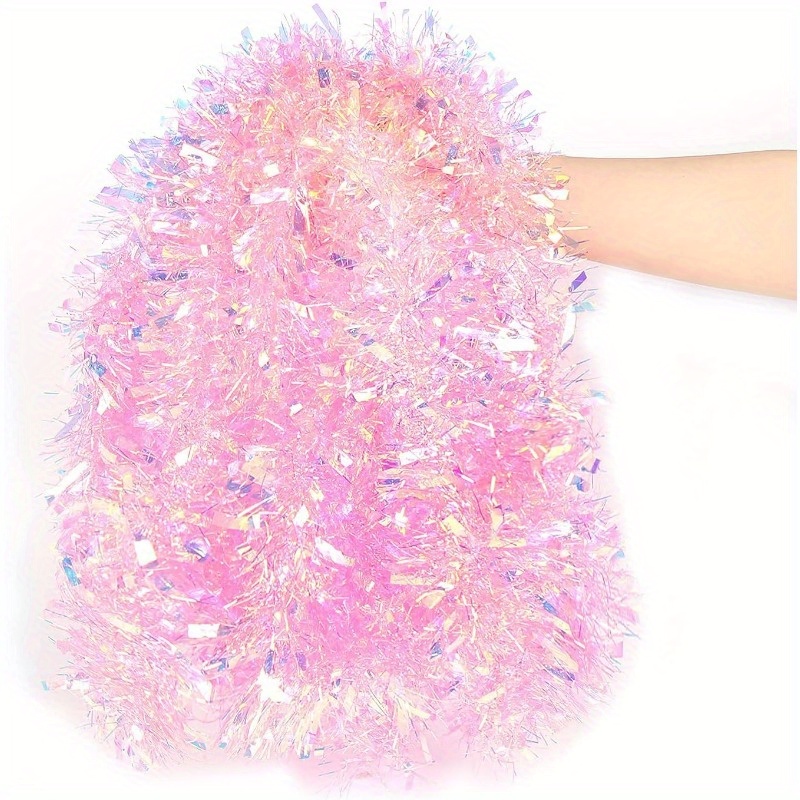 Tinsel Garland Decoration - Ghirlanda di Natale Rosa da 13