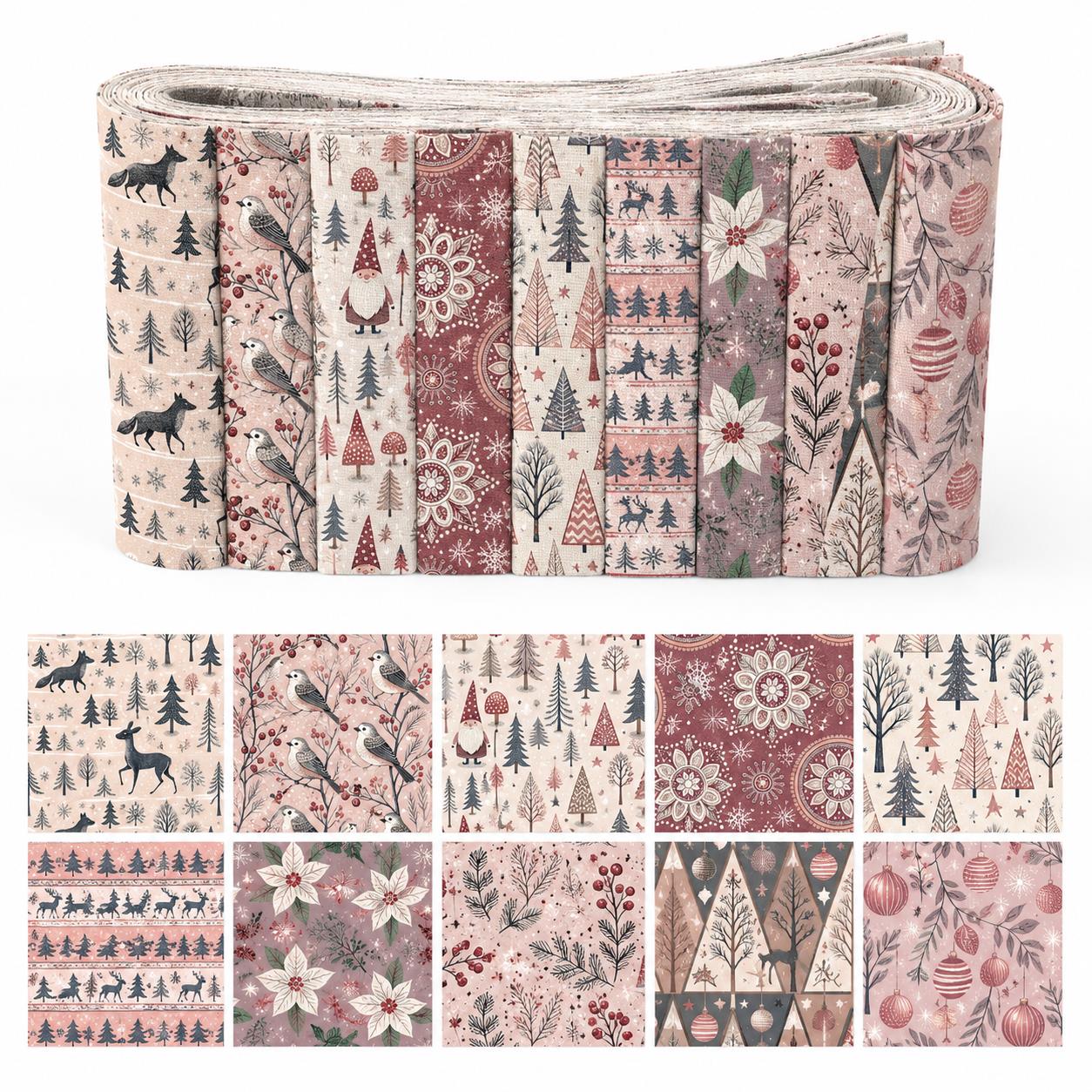 Christmas Table Runner - 10 pezzi di strisce di tessuto