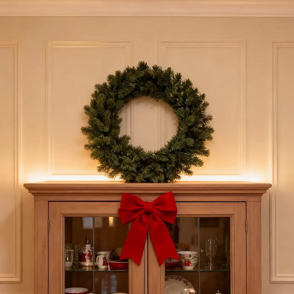 Christmas Wreath Fake - Ghirlanda Artificiale di Pino per Decorazioni