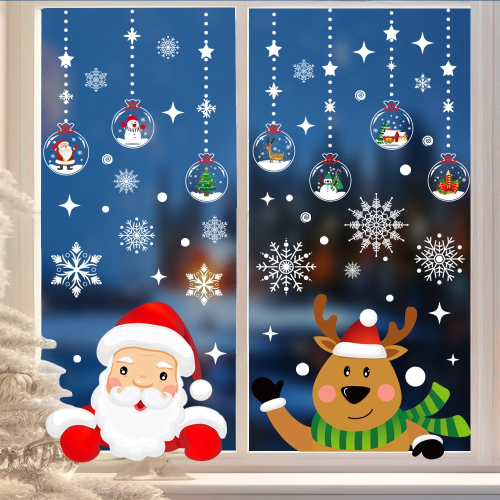 Cartone animato Natale Babbo N - Snowflake Window Decal recensione e prezzo