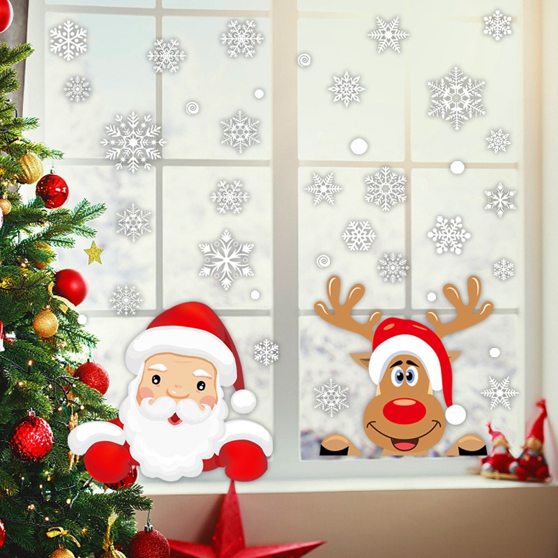 Cartone animato Natale Babbo N - Snowflake Window Decal recensione e prezzo